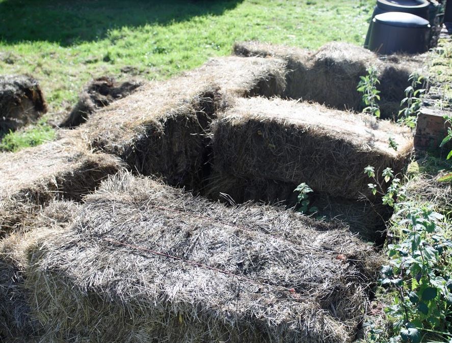 Hay bale compost bin