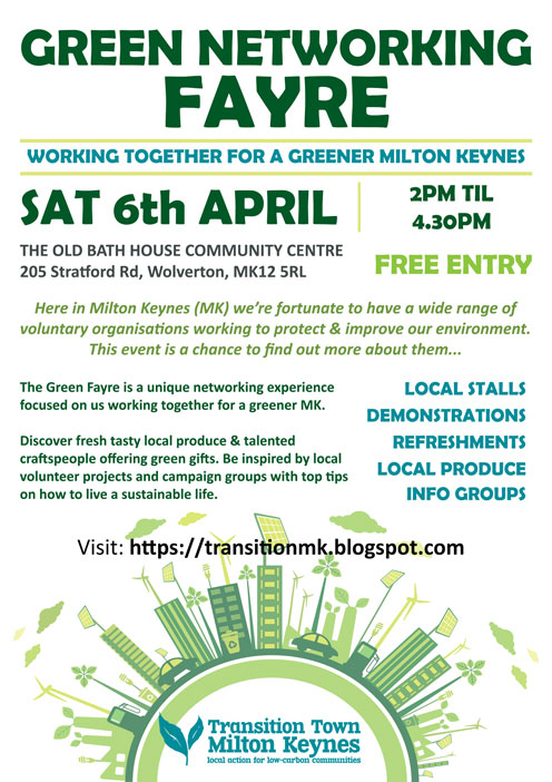 Milton Keynes Green Networking Fayre, Sat 6 April 2019