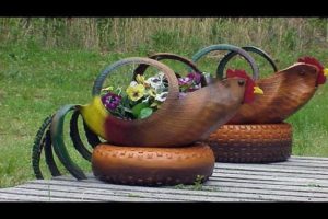 bird tyre planters