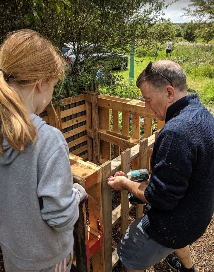 "During" - The build assembling the bins