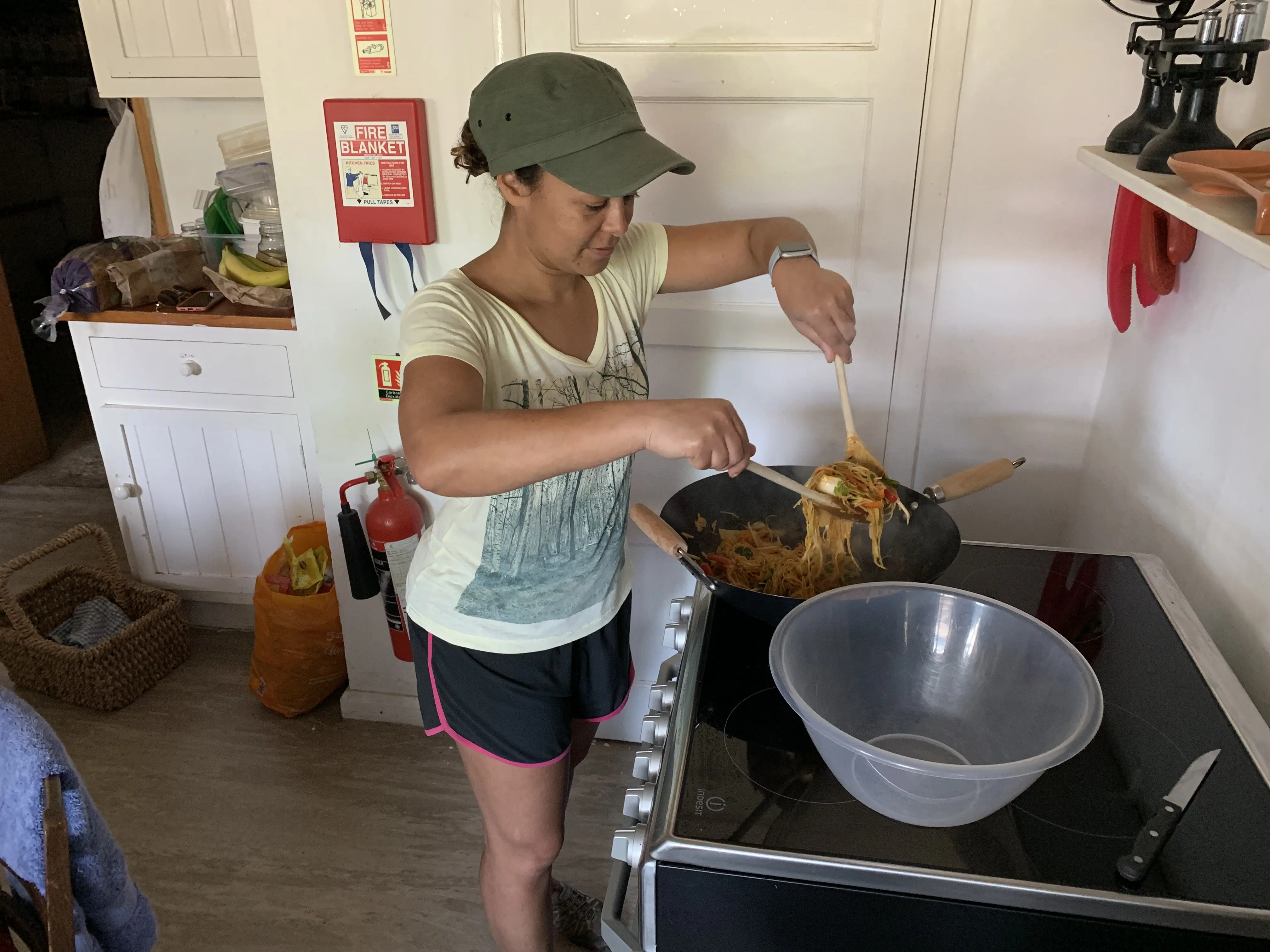 Volunteers have a stir fry lunch Stir fry at our bring & share lunch