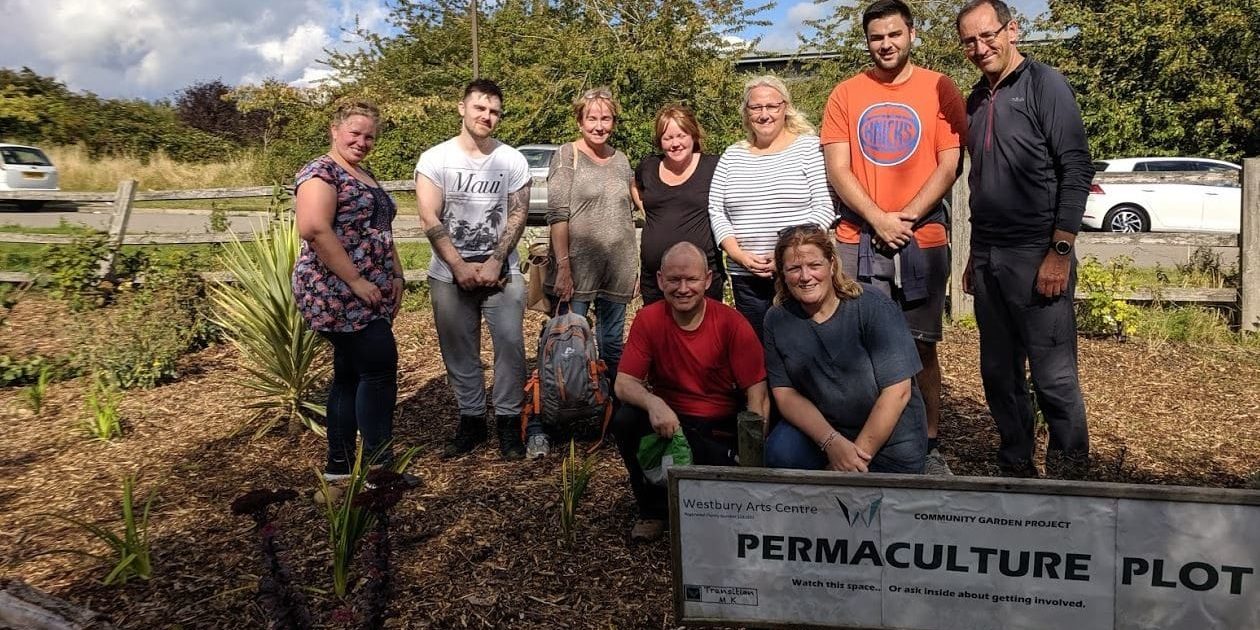 Allianz UK volunteer team on the Planting Up plot