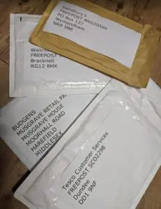 Letters to supermarkets returning plastic packaging Letters to supermarkets returning plastic packaging
