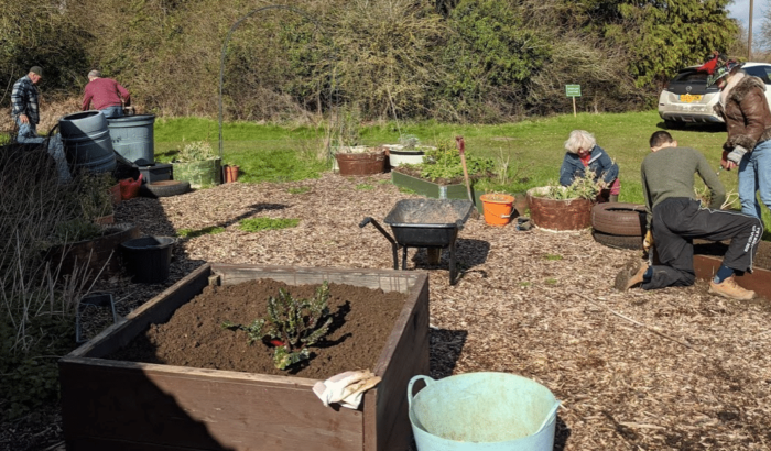 Working in the social area of our community garden