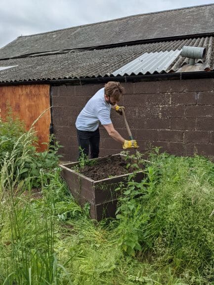 Callum digging in