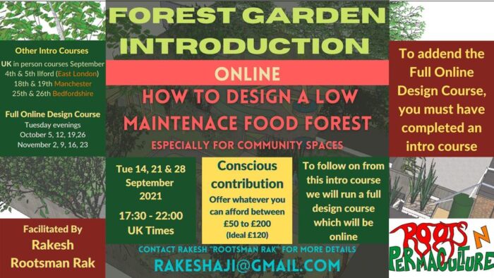 Raks Rootsman forest garden events 2021 Rakesh Roots n Permaculture events 2021