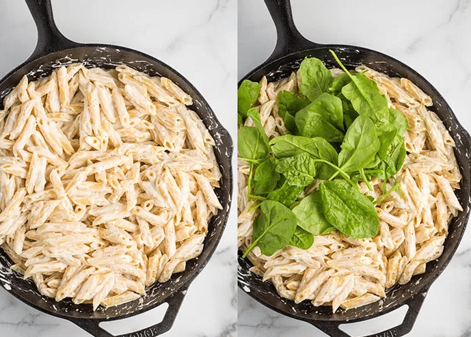 one-pot creamy pasta cooking stages 3-4