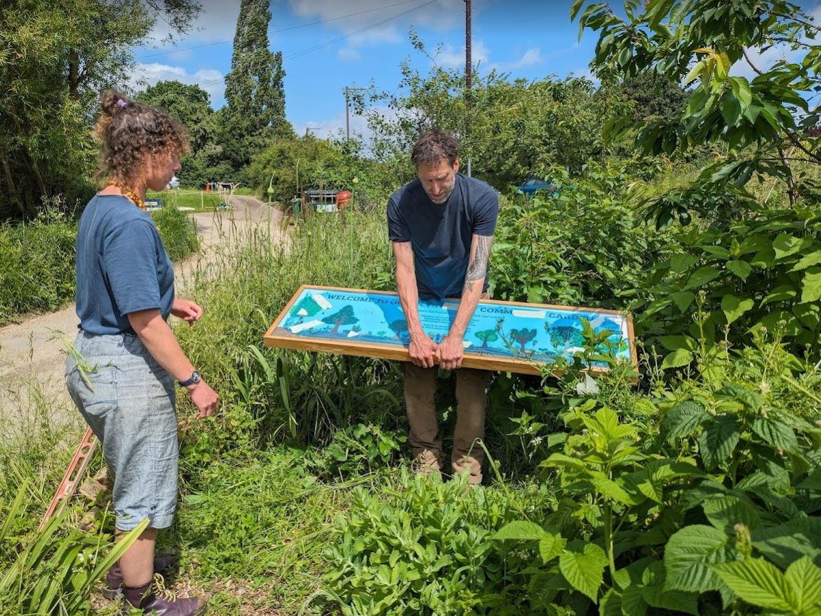 Sizing up the space in the Planting Up forest garden at Westbury Arts Centre