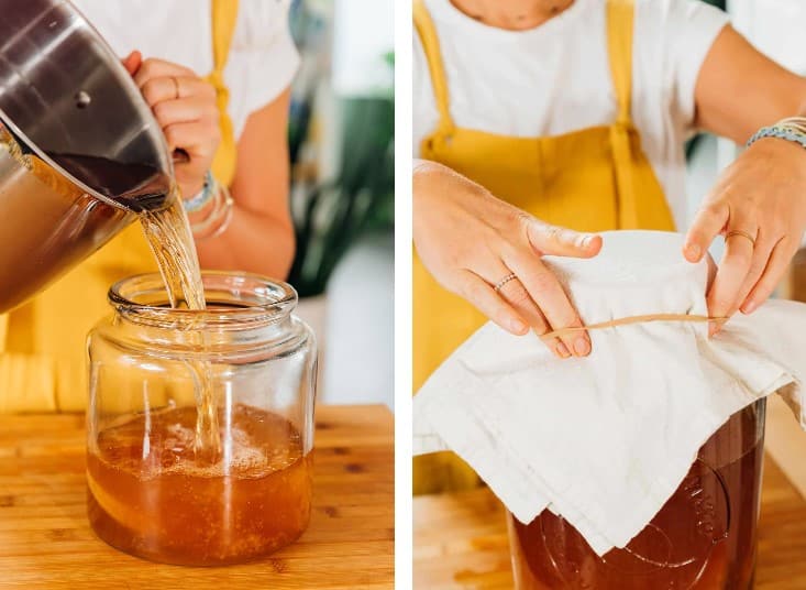 First ferment kombucha